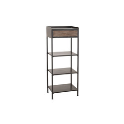 Riiul RUSTIC must / pruun, 55x38xH140 cm