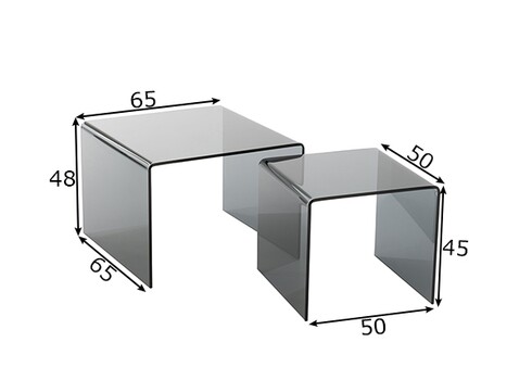 Diivanilaudade komplekt SPIRIT must, 2 tk