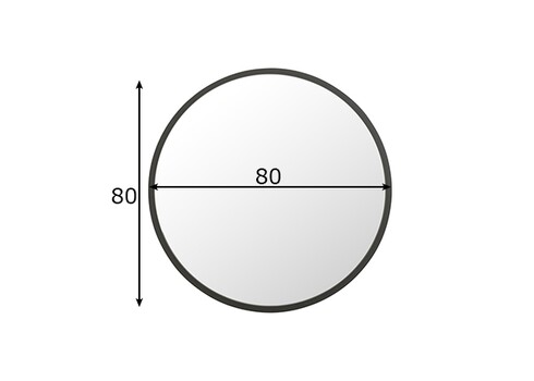 Peegel MATE must, 80x3xH80 cm