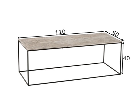 Diivanilaud OXI hõbe, 110x50xH40 cm