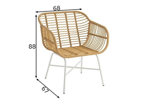 Aiatool RACHELLE pruun / valge, 68x67xH88 cm, 2 tk