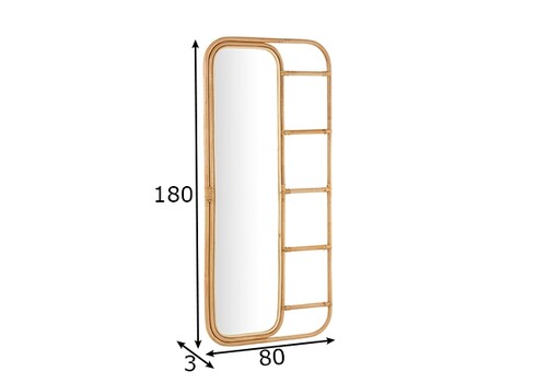 Peegel ELLEN helepruun, 80x3xH180 cm