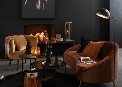 Põrandavalgusti EVY must / pruun, 26x26xH130 cm, E14