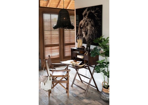 Rippvalgusti OZIE must, 44x44xH52 cm, E27