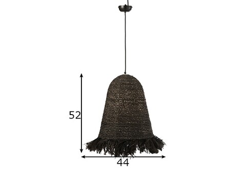 Rippvalgusti OZIE must, 44x44xH52 cm, E27