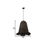 Rippvalgusti OZIE must, 44x44xH52 cm, E27
