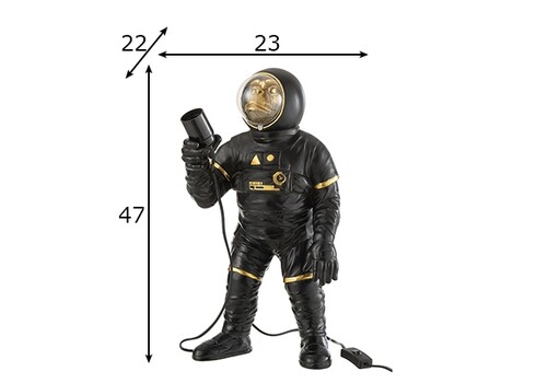 Lauavalgusti ASTRO must / kuldne, 23x22xH47 cm