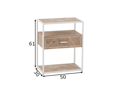 Öökapp ZIGZAG pruun / valge, 50x30xH61 cm