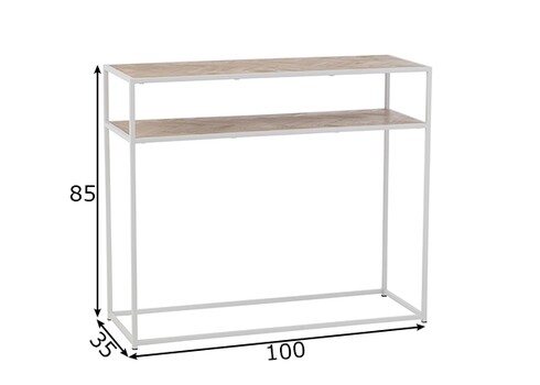 Konsoollaud ZIGZAG pruun / valge, 100x35xH85 cm