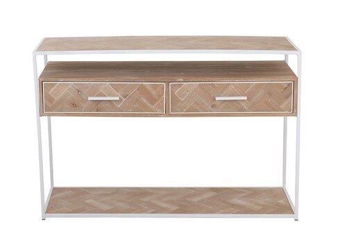 Konsoollaud ZIGZAG pruun / valge, 100x40xH85 cm