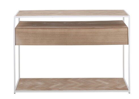 Konsoollaud ZIGZAG pruun / valge, 100x40xH85 cm