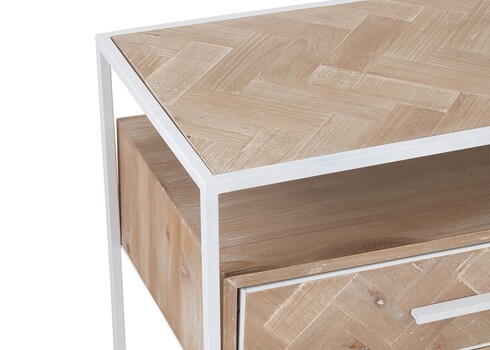 Konsoollaud ZIGZAG pruun / valge, 100x40xH85 cm