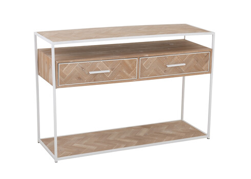 Konsoollaud ZIGZAG pruun / valge, 100x40xH85 cm