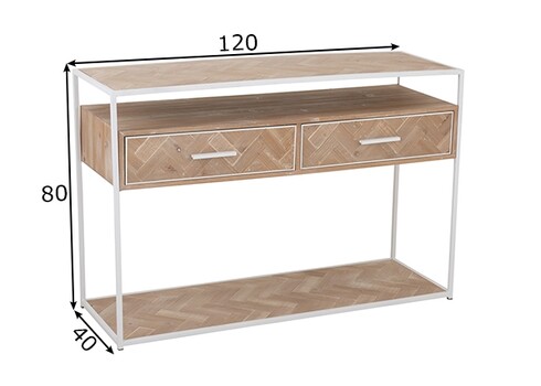 Konsoollaud ZIGZAG pruun / valge, 100x40xH85 cm