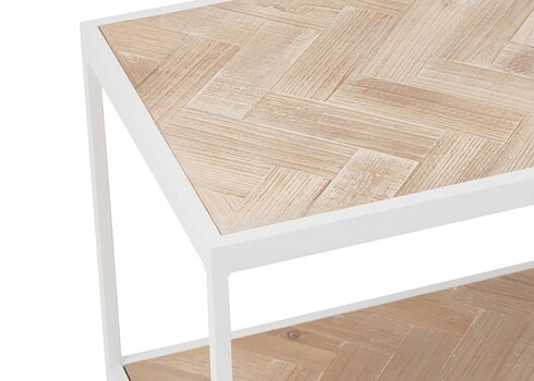 Diivanilaud ZIGZAG pruun / valge, 150x40xH45 cm