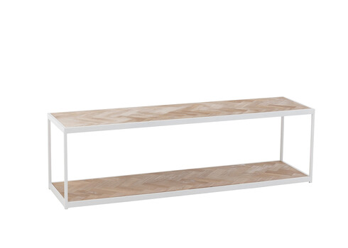 Diivanilaud ZIGZAG pruun / valge, 150x40xH45 cm