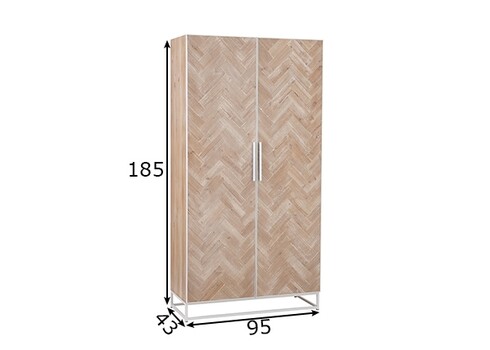 Kapp ZIGZAG pruun / valge, 95x43xH185 cm