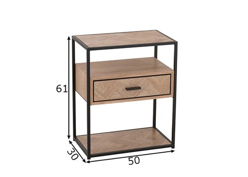 Öökapp ZIGZAG pruun / must, 50x30xH61 cm