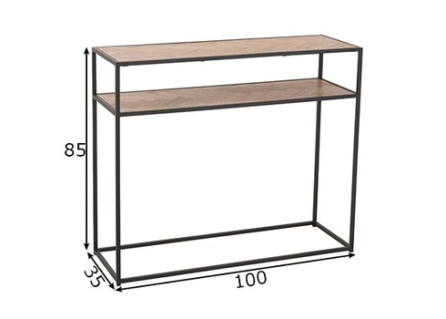 Konsoollaud ZIGZAG pruun / must, 100x35xH85 cm