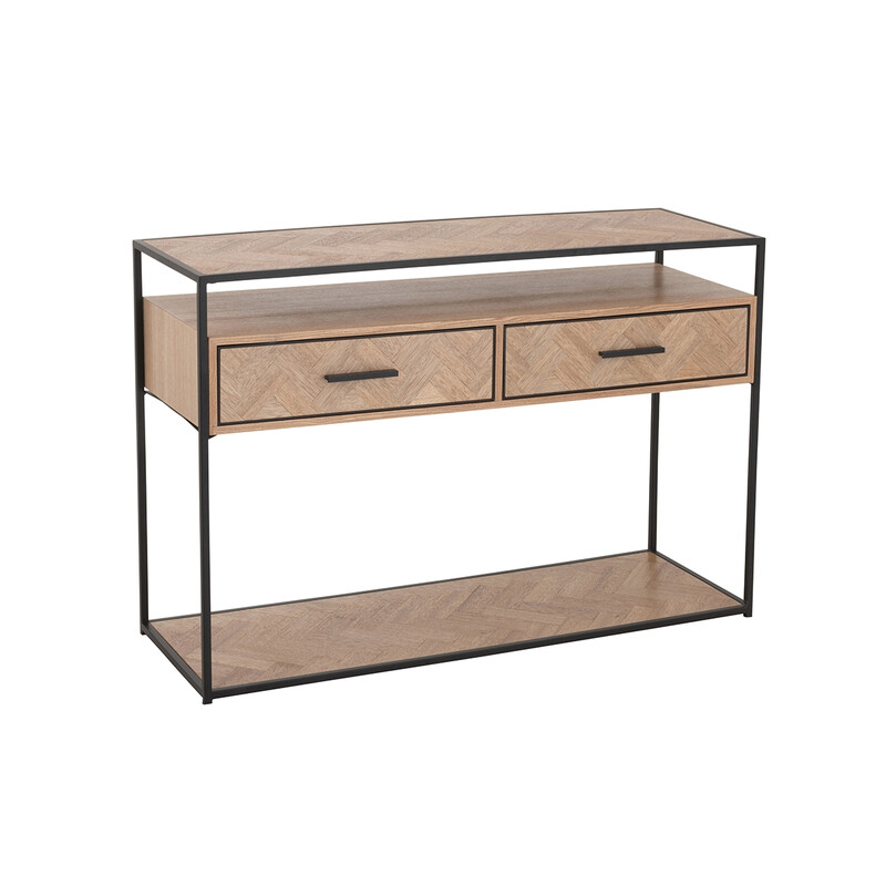 Konsoollaud ZIGZAG pruun / must, 100x40xH85 cm