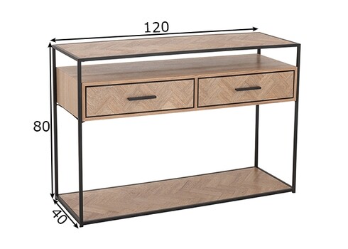 Konsoollaud ZIGZAG pruun / must, 100x40xH85 cm