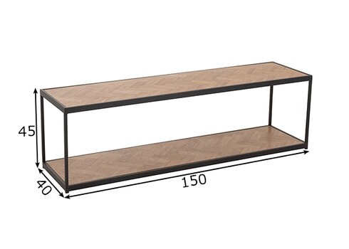 Diivanilaud ZIGZAG pruun / must, 150x40xH45 cm