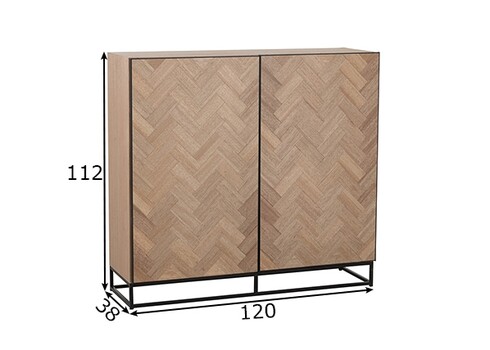 Kapp ZIGZAG pruun / must, 120x38xH112 cm