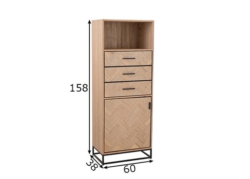 Kapp ZIGZAG pruun / must, 60x38xH158 cm