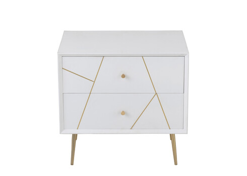 Öökapp LINES valge / kuldne, 56x41xH54 cm