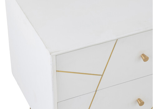 Öökapp LINES valge / kuldne, 56x41xH54 cm