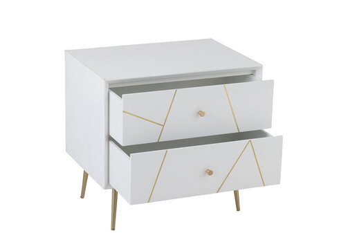 Öökapp LINES valge / kuldne, 56x41xH54 cm