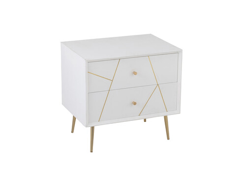 Öökapp LINES valge / kuldne, 56x41xH54 cm