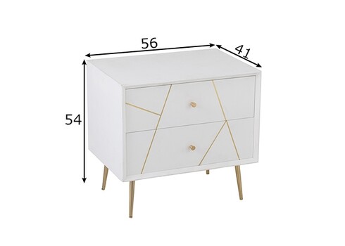 Öökapp LINES valge / kuldne, 56x41xH54 cm