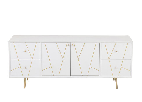 Tv-alus LINES valge / kuldne, 150x45xH59 cm