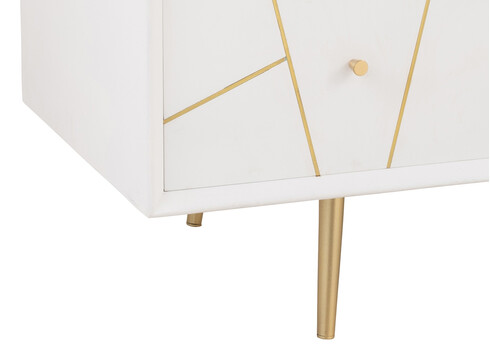 Tv-alus LINES valge / kuldne, 150x45xH59 cm