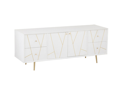 Tv-alus LINES valge / kuldne, 150x45xH59 cm