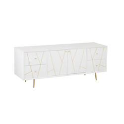 Tv-alus LINES valge / kuldne, 150x45xH59 cm