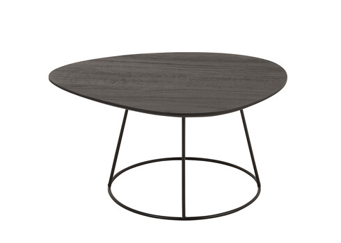 Diivanilaud OVAL tumehall / must, 60x45xH30 cm