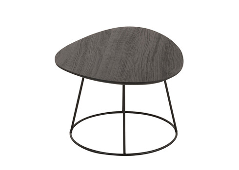 Diivanilaud OVAL tumehall / must, 60x45xH30 cm