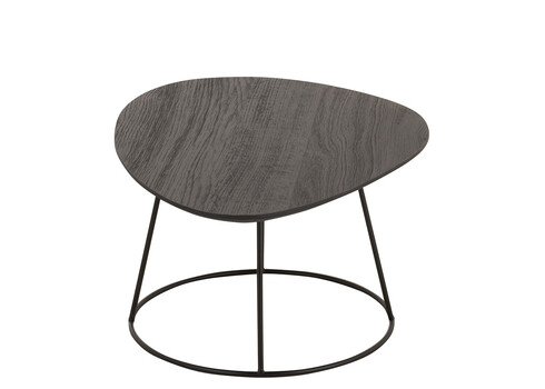 Diivanilaud OVAL tumehall / must, 60x45xH30 cm