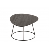 Diivanilaud OVAL tumehall / must, 60x45xH30 cm
