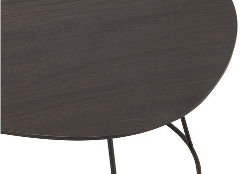 Diivanilaud OVAL tumehall / must, 60x45xH30 cm