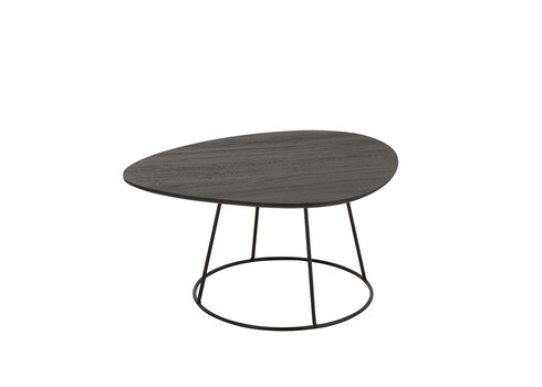 Diivanilaud OVAL tumehall / must, 60x45xH30 cm