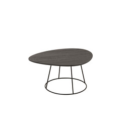 Diivanilaud OVAL tumehall / must, 60x45xH30 cm