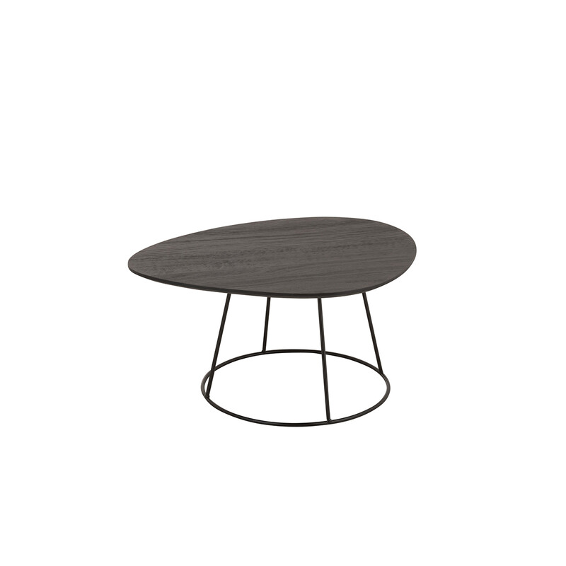 Diivanilaud OVAL tumehall / must, 60x45xH30 cm