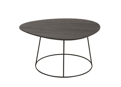 Diivanilaud OVAL tumehall / must, 69x55xH35 cm