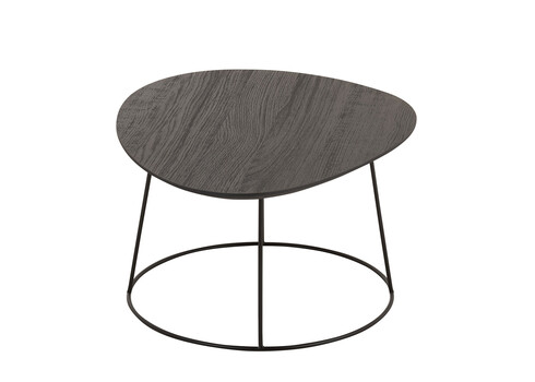 Diivanilaud OVAL tumehall / must, 69x55xH35 cm