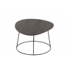 Diivanilaud OVAL tumehall / must, 69x55xH35 cm