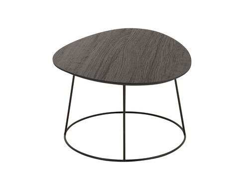 Diivanilaud OVAL tumehall / must, 69x55xH35 cm