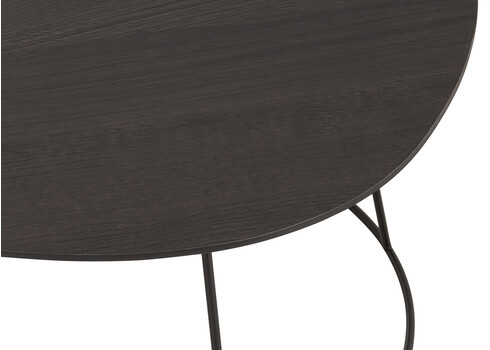 Diivanilaud OVAL tumehall / must, 69x55xH35 cm